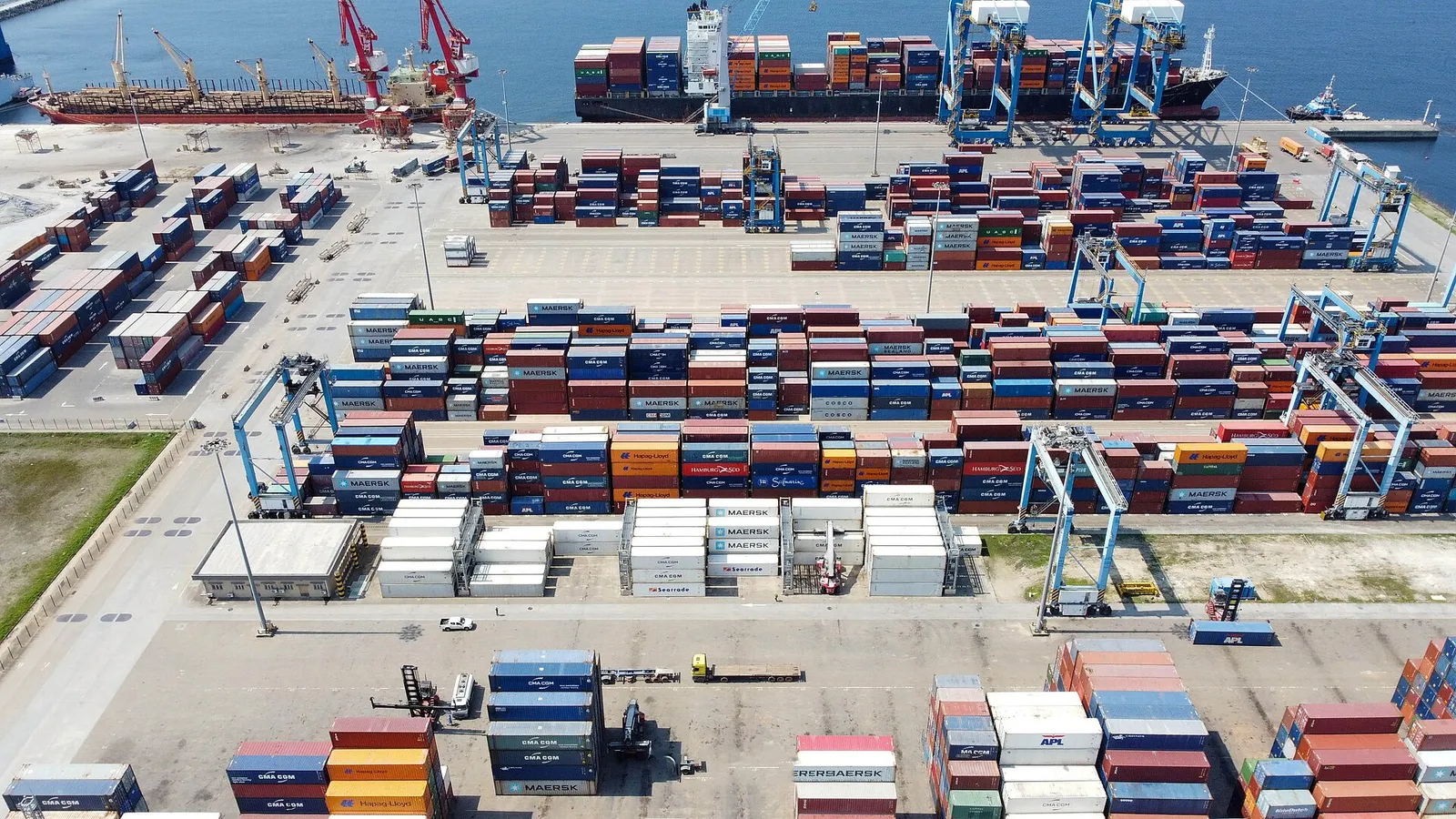 Container yard and quay cranes, Kribi Deep Sea Port